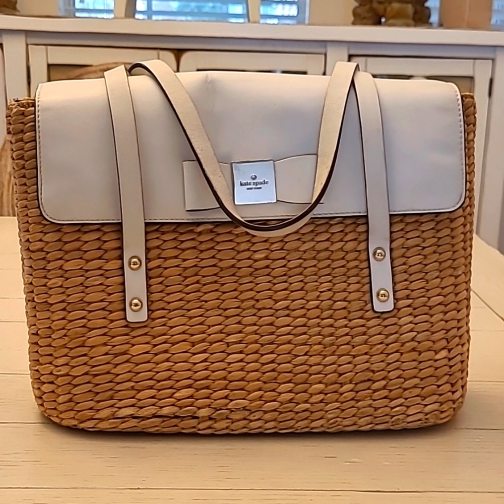 Kate Spade Rattan & White Leather- Tru Vintage piece!